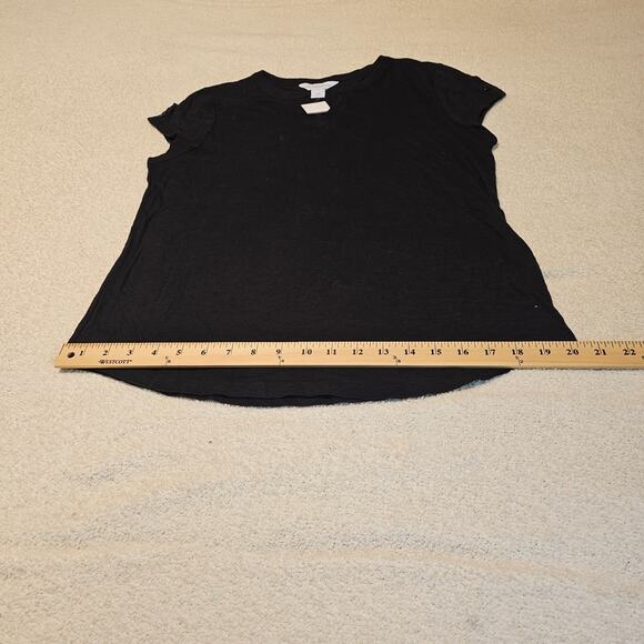 Liz Claiborne Womens Black Cap Sleeve Pullover Top Petite Medium NWT PM - Picture 6 of 9